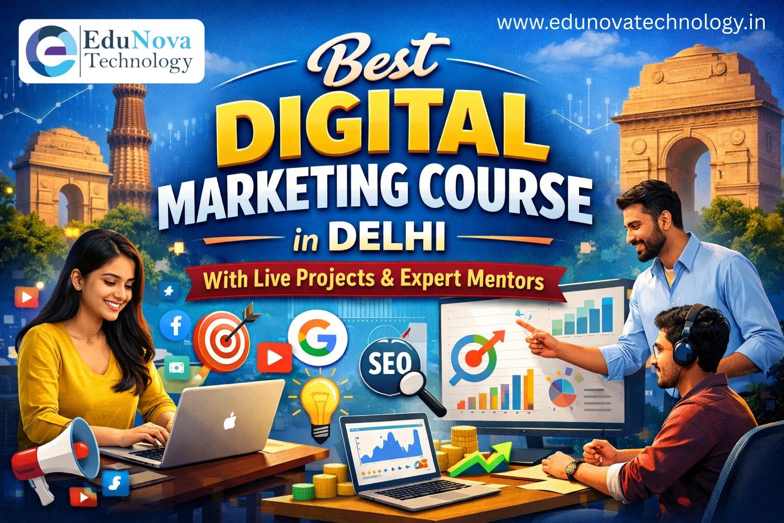 EduNova | Best Digital Marketing Course in Delhi with Live Projects & Expert Mentors