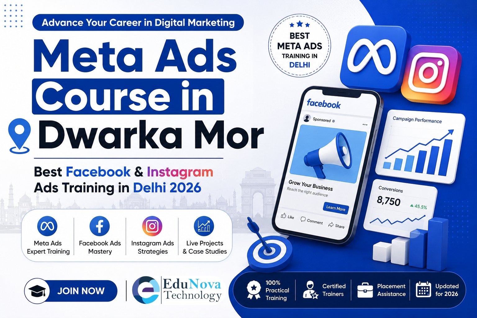 EduNova | Meta Ads Course in Dwarka Mor – Best Facebook & Instagram Ads Training in Delhi 2026